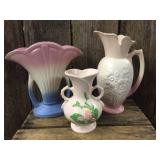 3 Vintage Hull Pottery Vases