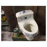 Vintage Porcelain Miniature Salesman Sample Toilet by Sadosa Standard