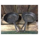2 Vintage BSR Cast Iron Skillets 6 5/8"