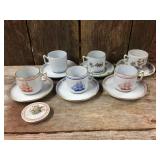 6 Vintage Spode Copeland England Demitasse Cups & Saucers