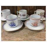6 Vintage Spode Copeland England Demitasse Cups & Saucers