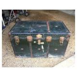 Antique Travel Trunk With Insert