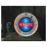 Vintage Schlitz Beer Light-Up Motion Clock