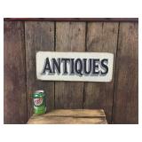 Old Look Metal "Antiques" Sign