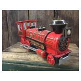 Vintage Trade Mark Modern Toys Battery Op Tin Train