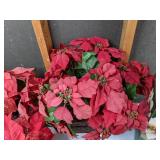 Set of (6) Artificial Poinsettias, Including A Fiber Optic Poinsettia