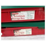 Lot of Two Christmas Storage Boxes with Loads of Gift Wrapping Supplies