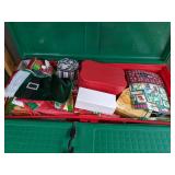 Lot of Two Christmas Storage Boxes with Loads of Gift Wrapping Supplies