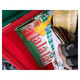 Lot of Two Christmas Storage Boxes with Loads of Gift Wrapping Supplies