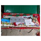 Lot of Two Christmas Storage Boxes with Loads of Gift Wrapping Supplies