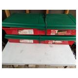 Lot of Two Christmas Storage Boxes with Loads of Gift Wrapping Supplies