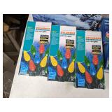 Christmas Decor Lot: Christmas Lights, Basket, and More