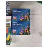 Christmas Decor Lot: Christmas Lights, Basket, and More