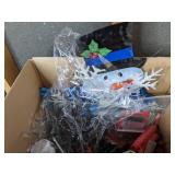 Christmas Decor Lot: Christmas Lights, Basket, and More