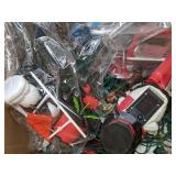 Christmas Decor Lot: Christmas Lights, Basket, and More