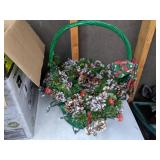 Christmas Decor Lot: Christmas Lights, Basket, and More