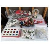 Christmas Decor Lot: Ornaments, Stockings, Kitchen Decor, Snowflake Ceramic Platter, and More