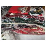 Christmas Decor Lot: Ornaments, Stockings, Kitchen Decor, Snowflake Ceramic Platter, and More