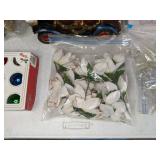 Christmas Decor Lot: Ornaments, Stockings, Kitchen Decor, Snowflake Ceramic Platter, and More