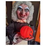 Vintage 1986 Telco Motionettes Animated Light Witch Pumpkin Halloween