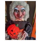 Vintage 1986 Telco Motionettes Animated Light Witch Pumpkin Halloween
