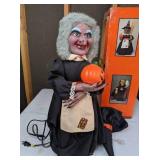 Vintage 1986 Telco Motionettes Animated Light Witch Pumpkin Halloween