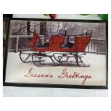 Christmas Decor Lot: Signs, Ribbon, Candy Cane Path Marker, and More