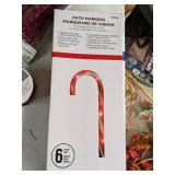 Christmas Decor Lot: Signs, Ribbon, Candy Cane Path Marker, and More