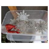 Christmas Decor Lot: Signs, Ribbon, Candy Cane Path Marker, and More