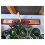 Christmas Decor Lot: Signs, Ribbon, Candy Cane Path Marker, and More