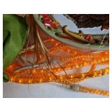 Lot of Fun Fall Decor: Thanksgiving Turkey Platter, Rope Lights, Scarecrow, and More!