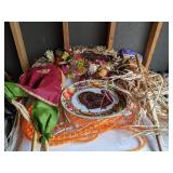 Lot of Fun Fall Decor: Thanksgiving Turkey Platter, Rope Lights, Scarecrow, and More!