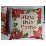 Lot of Four Winter Holiday Throw Pillows