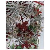 Christmas Decor Lot: JOY Stocking Holders, Ornaments, Table Settings, & More