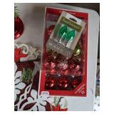 Christmas Decor Lot: JOY Stocking Holders, Ornaments, Table Settings, & More