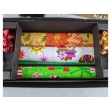 Christmas Decor Lot: Christmas Wrapping Paper Kit, Nativity Set, & More