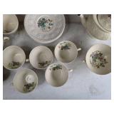 Vintage Wedgewood Wellesley Montreal 49-Piece China Set, Floral Center
