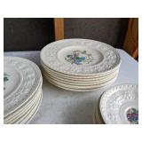 Vintage Wedgewood Wellesley Montreal 49-Piece China Set, Floral Center