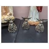 Lot of 5 Holiday Decorations: Ceramic Nativity Pieces & Decorative Angels
