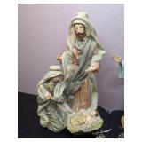 Lot of 5 Holiday Decorations: Ceramic Nativity Pieces & Decorative Angels