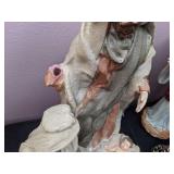 Lot of 5 Holiday Decorations: Ceramic Nativity Pieces & Decorative Angels