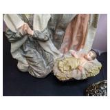 Lot of 5 Holiday Decorations: Ceramic Nativity Pieces & Decorative Angels