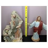 Lot of 5 Holiday Decorations: Ceramic Nativity Pieces & Decorative Angels