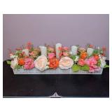 Beautiful Faux Floral Arrangement with Electric Candles