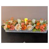 Beautiful Faux Floral Arrangement with Electric Candles