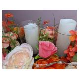 Beautiful Faux Floral Arrangement with Electric Candles