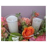 Beautiful Faux Floral Arrangement with Electric Candles