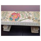 Maxcera Handcrafted Tile Top Small Bench/Shelf