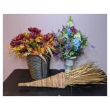 Lot of 3 Artificial Flower Arrangements & Table Decor