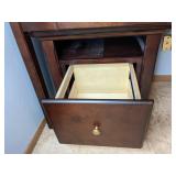 Beautiful Wood Desk, Small Stand, and Desk Chair